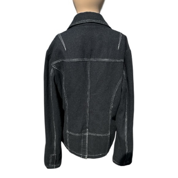 Marcelle Renee Classic Women's Blazer Wool Black Size L - Picture 2 of 12